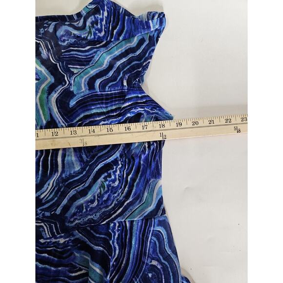Profile by Gottex Coverup Blue Mesh Swim Suit Cover Dress Size L Sheer - Picture 3 of 4